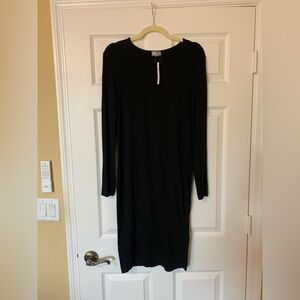 NWT ASOS Classic Crew Neck Long Sleeve Little Black Dress 14 Chic Minimalist LBD